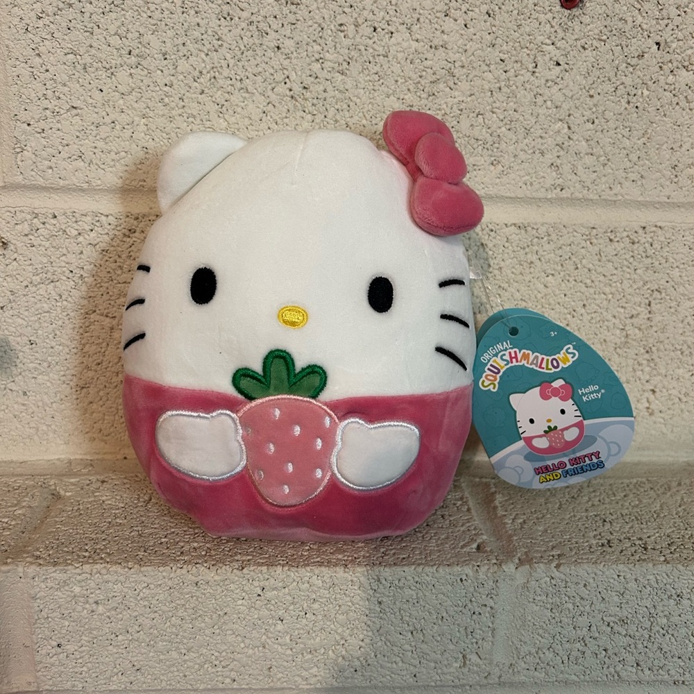 Hello Kitty White and Pink Stuffed Animal Plush from Original Squishmallows